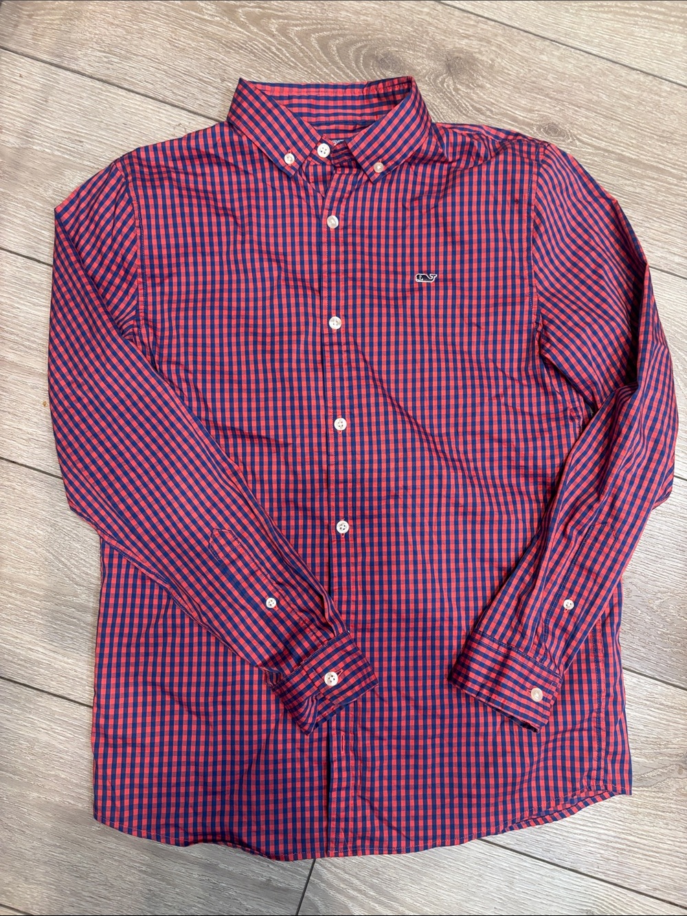 Vineyard Vines Red & Navy Check OTG Performance Shirt size 16